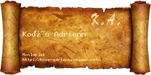 Koós Adrienn névjegykártya